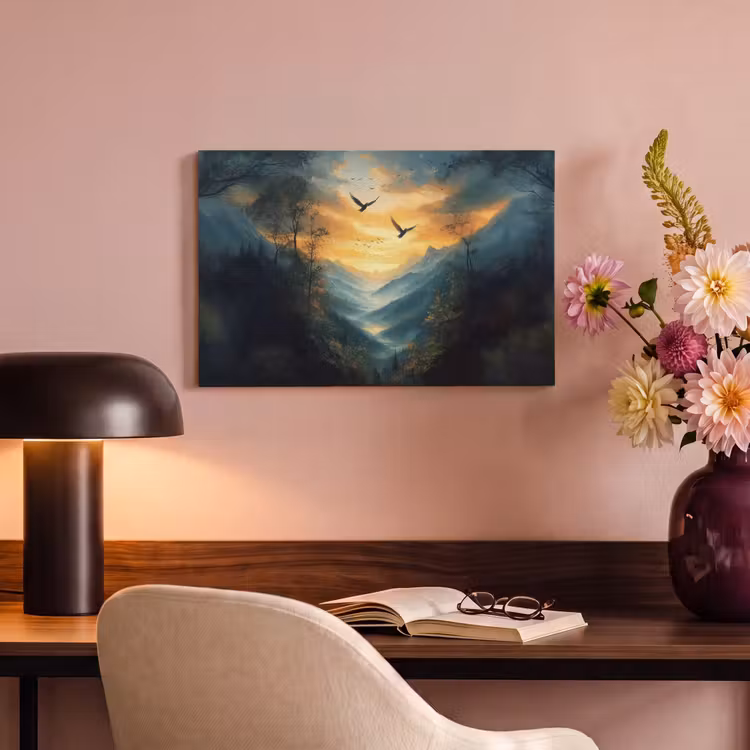 Canvas schilderij - Vogels - Zon - Bomen - Groen — 6