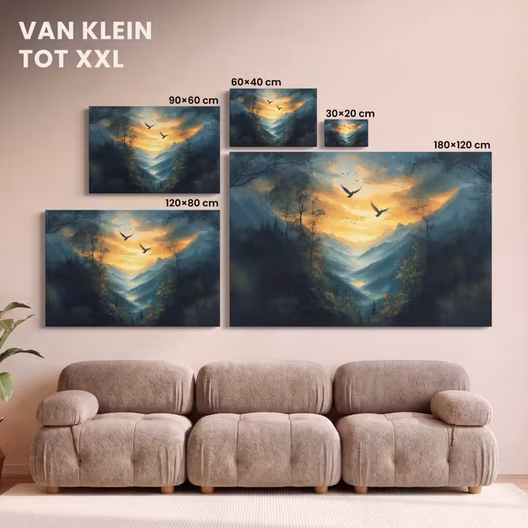 Canvas schilderij - Vogels - Zon - Bomen - Groen — 8