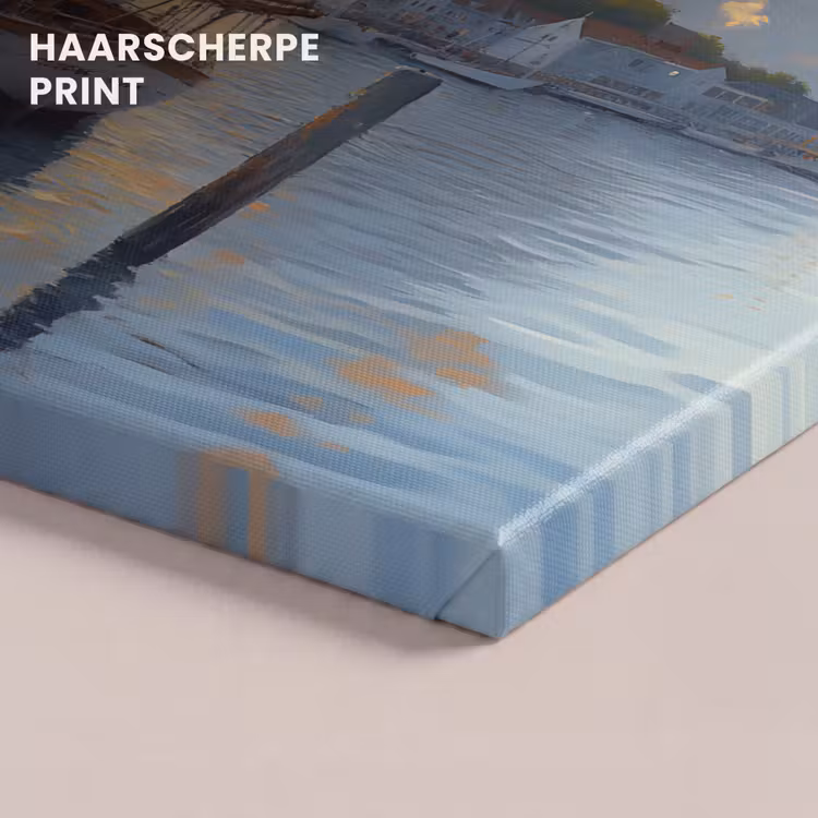 Canvas schilderij - Zeilboot - Zon - Pier - Hout — 5
