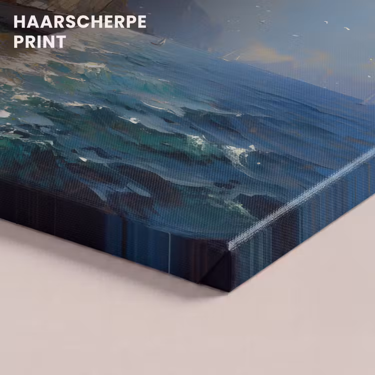 Canvas schilderij - Zeilschip - Zee - Rotsen - Wolken — 5
