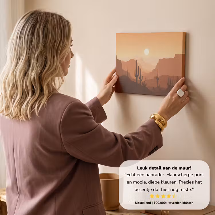 Canvas schilderij - Landschap - Woestijn - Cactussen - Zon — 3