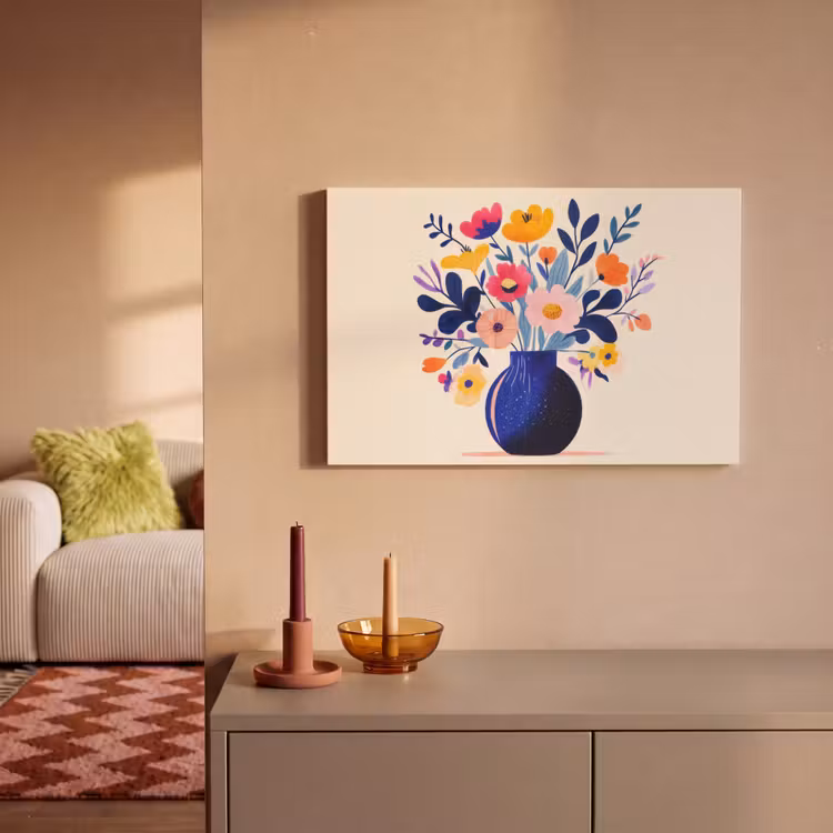 Canvas schilderij - Vaas - Bloemen - Boeket — 2