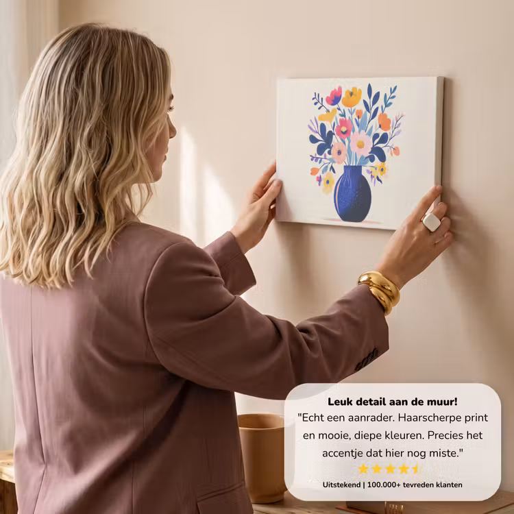 Canvas schilderij - Vaas - Bloemen - Boeket — 3