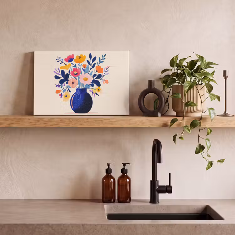 Canvas schilderij - Vaas - Bloemen - Boeket — 4