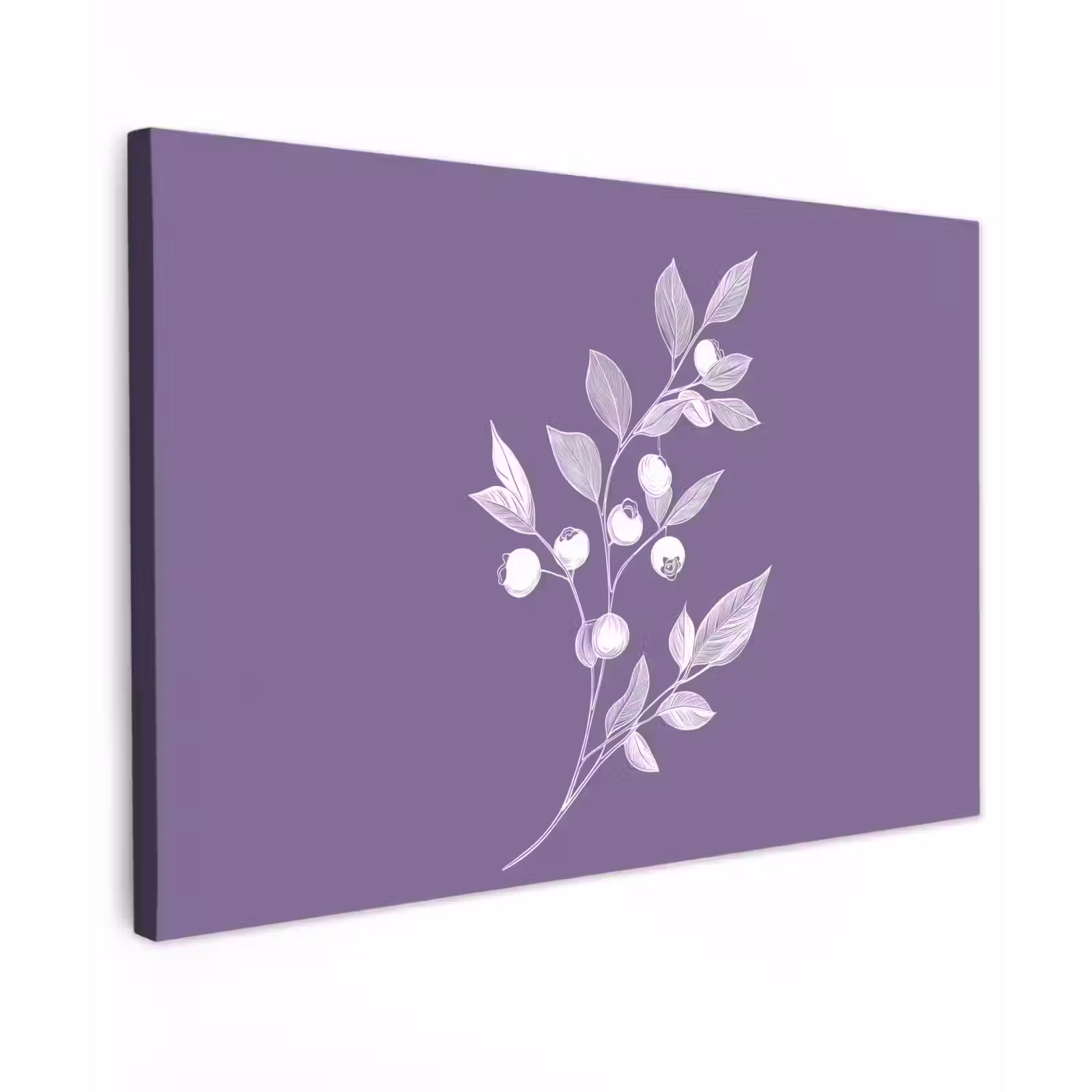 Canvas schilderij - Tak - Sierlijk - Bladeren - Minimalistisch — 1