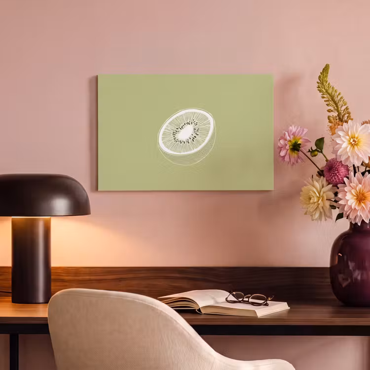 Canvas schilderij - Kiwi - Lijntekening - Minimalistisch - Groen — 6