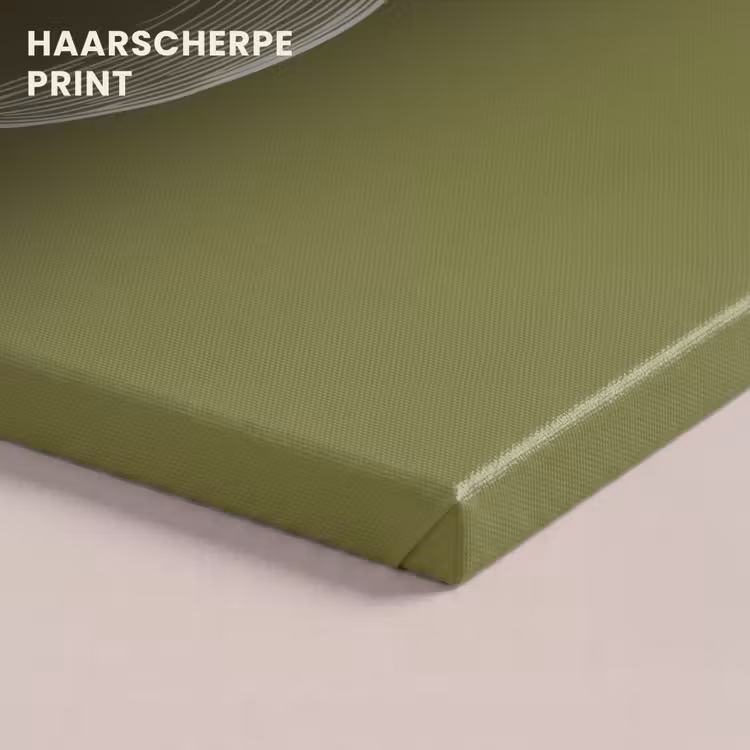 Canvas schilderij - Lijntekening - Appel - Olijfgroen - Blaadje — 5
