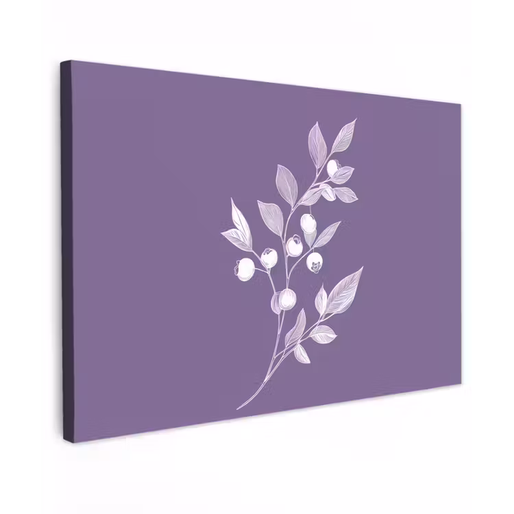 Canvas schilderij - Tak - Sierlijk - Bladeren - Minimalistisch — 1