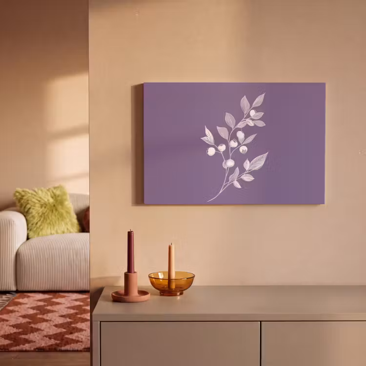 Canvas schilderij - Tak - Sierlijk - Bladeren - Minimalistisch — 2