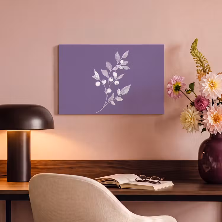 Canvas schilderij - Tak - Sierlijk - Bladeren - Minimalistisch — 6