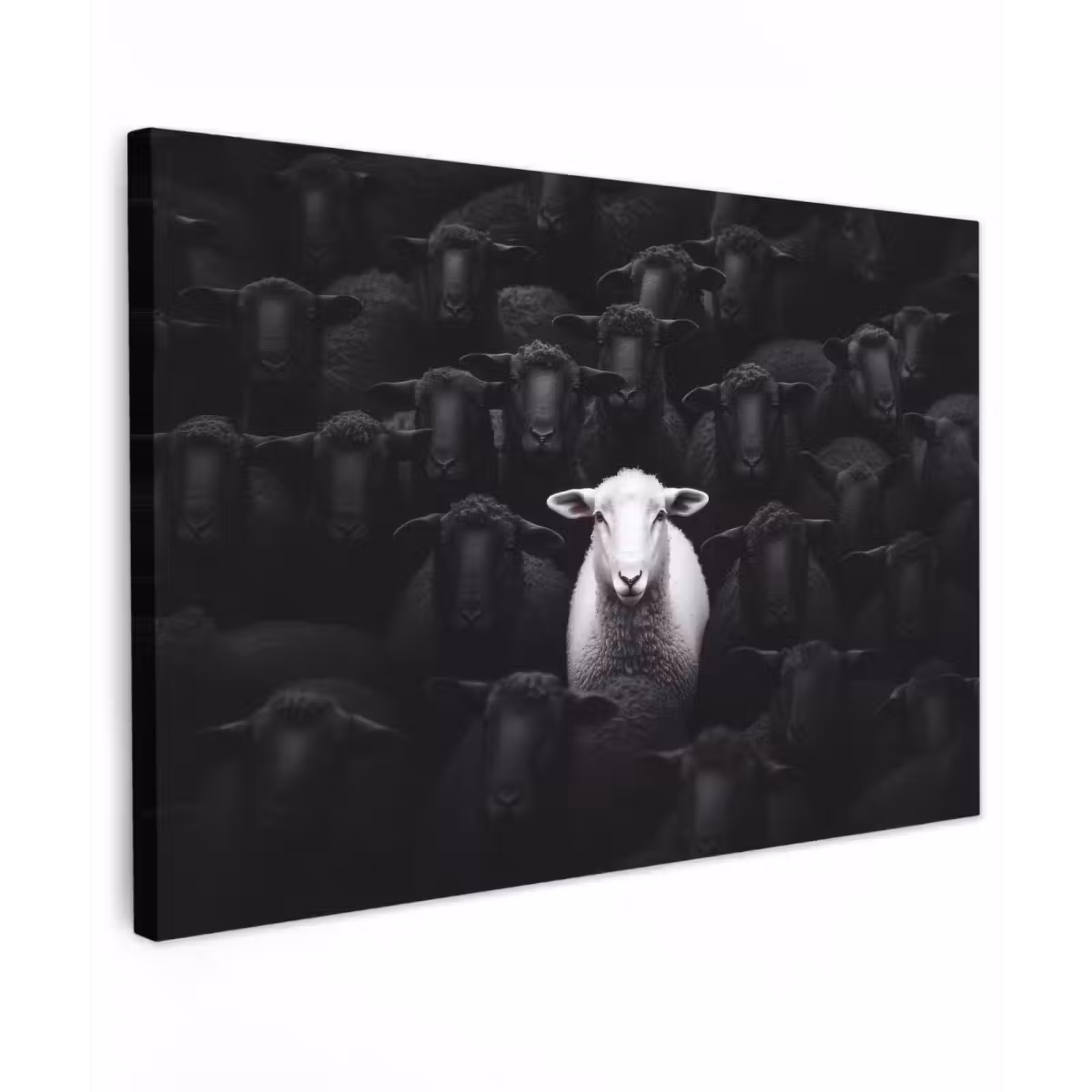 Canvas schilderij - Schapen - Wit - Duisternis — 1