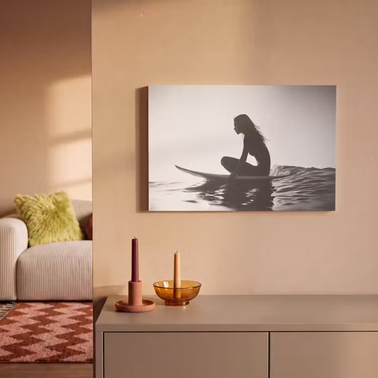 Canvas schilderij - Silhouet - Vrouw - Surfplank - Water — 2