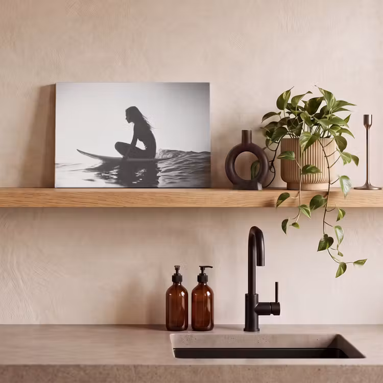 Canvas schilderij - Silhouet - Vrouw - Surfplank - Water — 4
