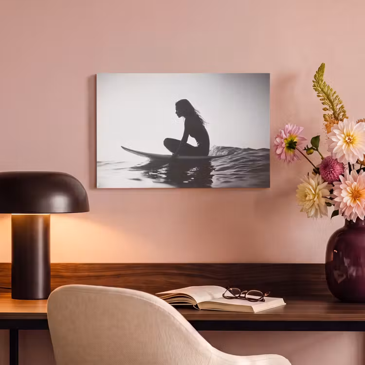 Canvas schilderij - Silhouet - Vrouw - Surfplank - Water — 6