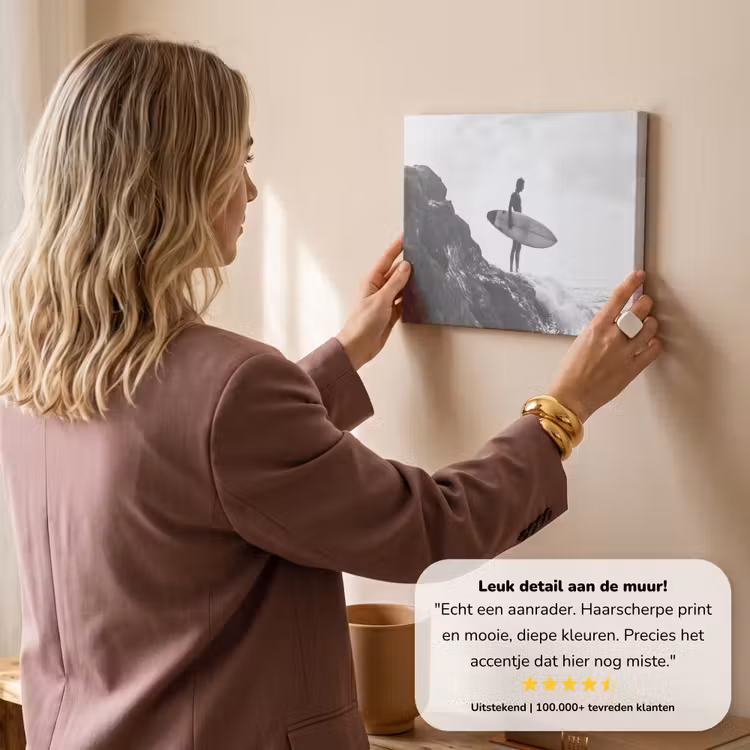 Canvas schilderij - Surfer - Rots - Oceaan - Golven — 3