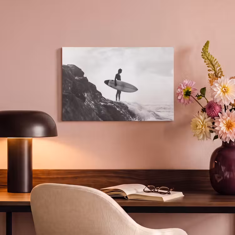 Canvas schilderij - Surfer - Rots - Oceaan - Golven — 6