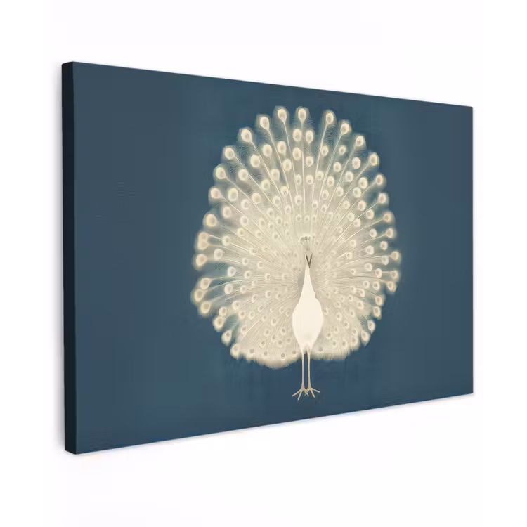 Canvas schilderij - Vogel - Blauw - Vintage — 1