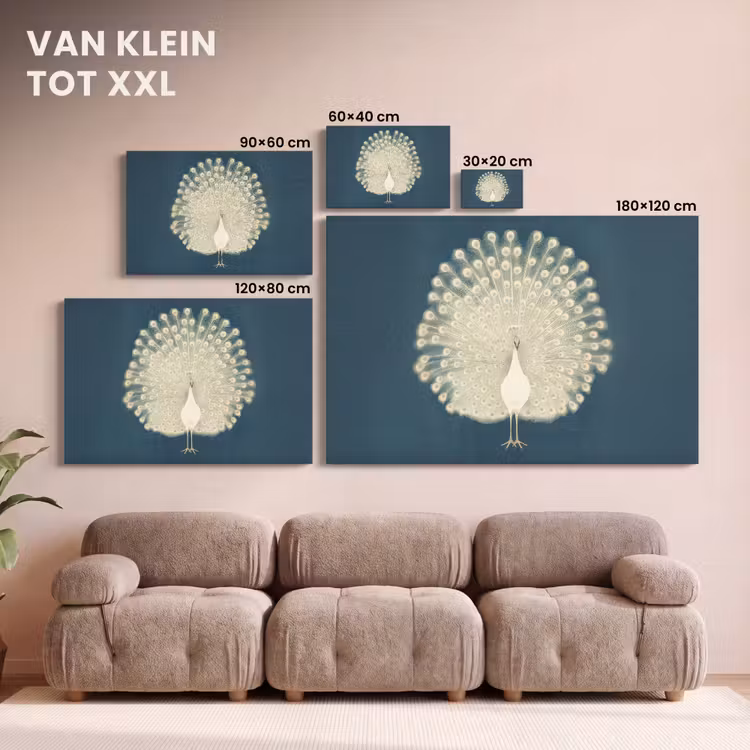 Canvas schilderij - Vogel - Blauw - Vintage — 7