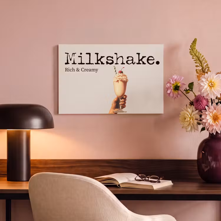 Canvas schilderij - Milkshake - Kers - Rietje — 6