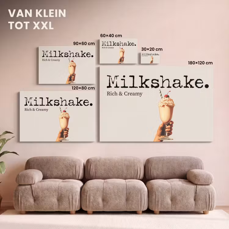 Canvas schilderij - Milkshake - Kers - Rietje — 7
