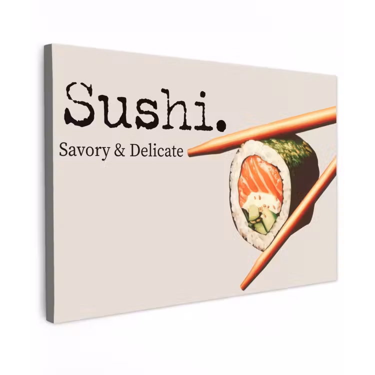 Canvas schilderij - Sushi - Zalm - Rijst - Japans — 1