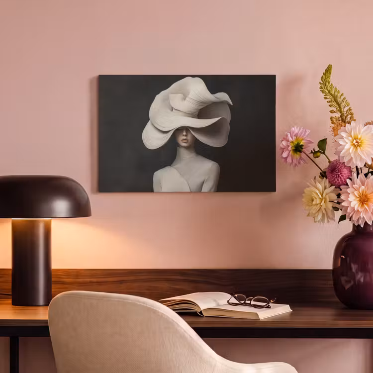 Canvas schilderij - Modern - Vrouw - Hoed — 6