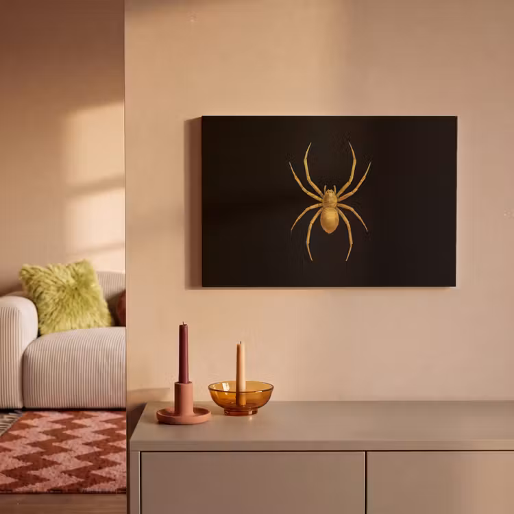 Canvas schilderij - Spin - Goud - Minimalistisch - Poten — 2