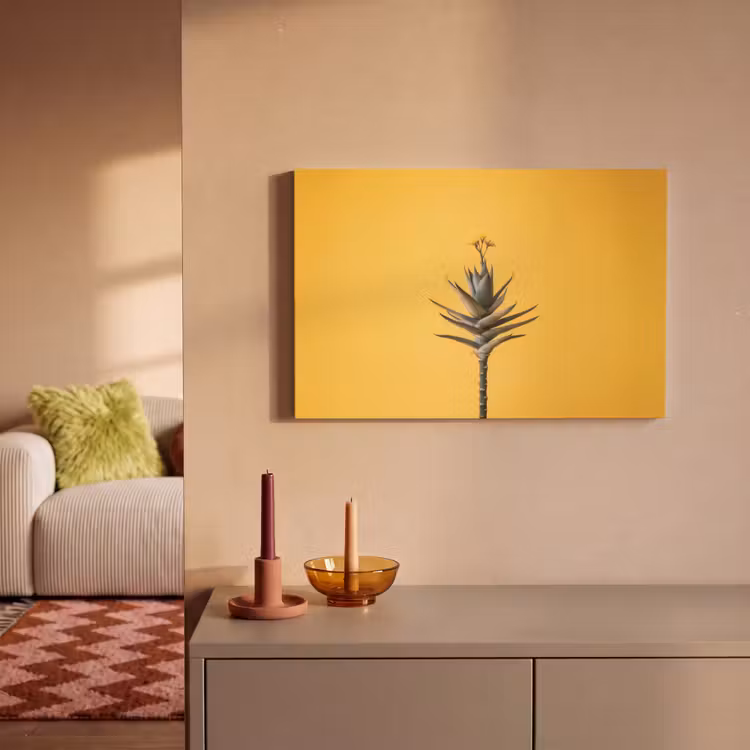 Canvas schilderij - Plant - Minimalistisch - Bloem - Geel — 2