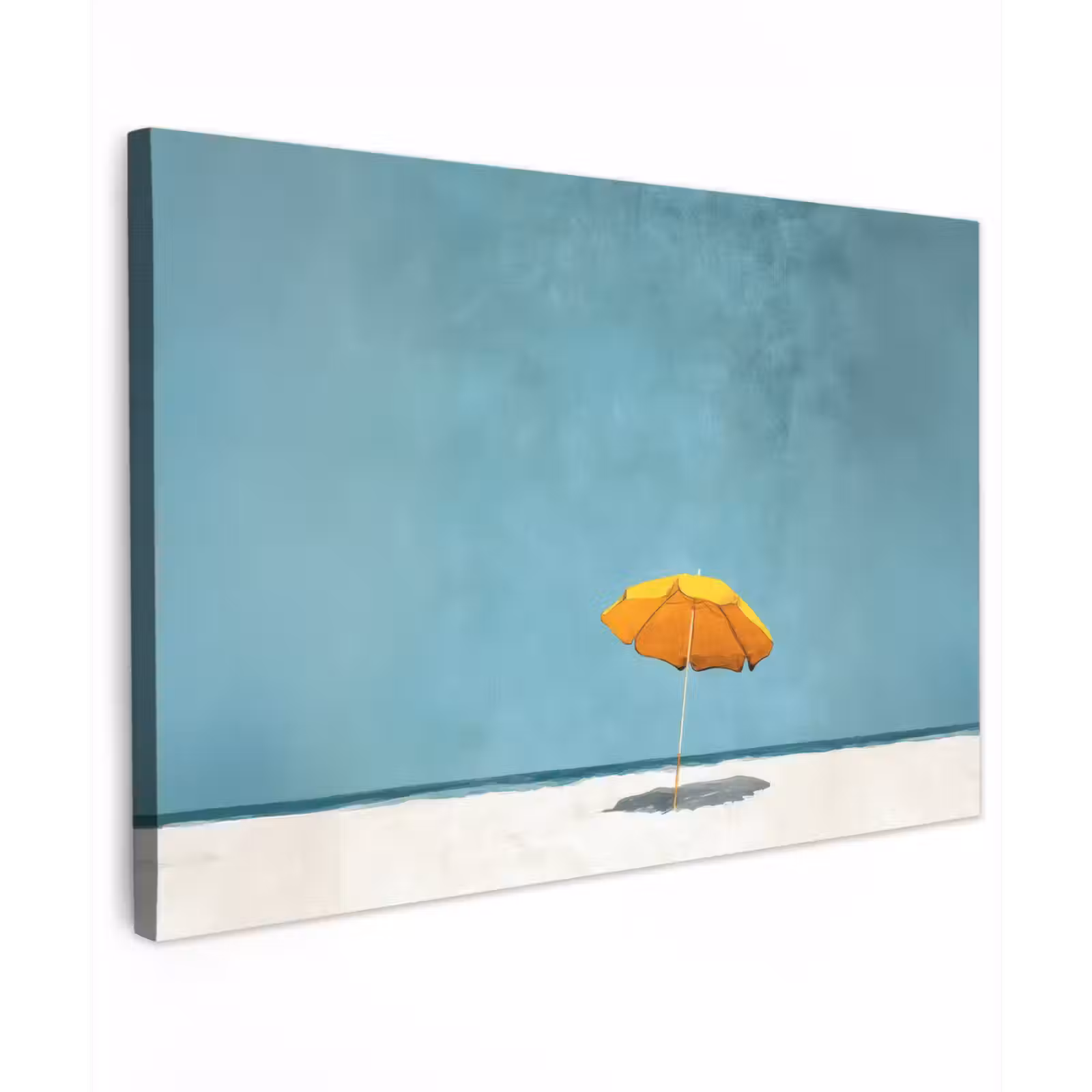 Canvas schilderij - Parasol - Geel - Strand - Zee — 1