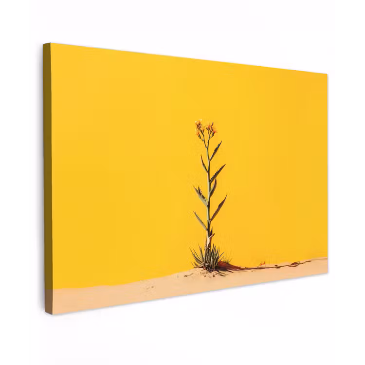 Canvas schilderij - Zand - Plant - Geel - Minimalitisch — 1