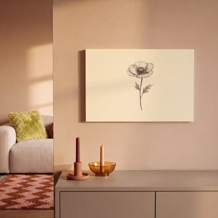 Canvas schilderij - Klaproos - Illustratie - Zwart — 2