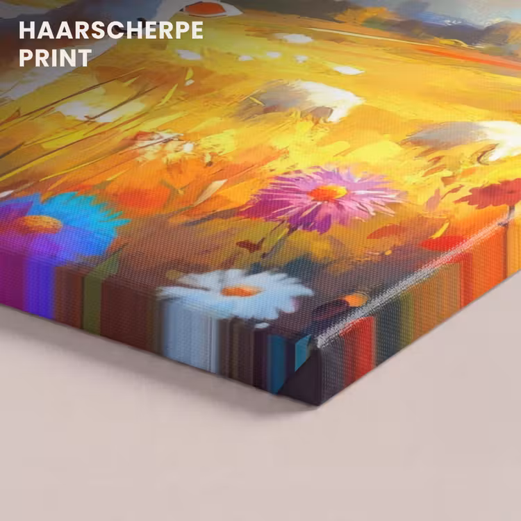Canvas schilderij - Schaap - Weide - Bloemen — 5