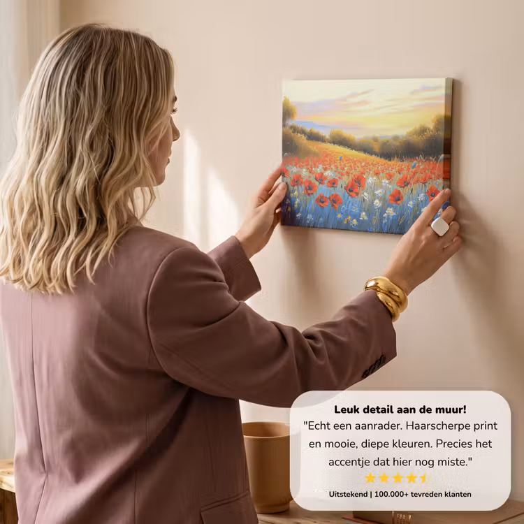 Canvas schilderij - Klaproos - Bloemenveld - Kleurrijk — 3