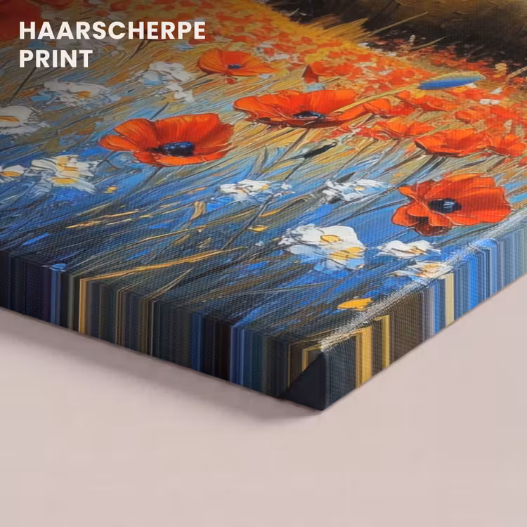 Canvas schilderij - Klaproos - Bloemenveld - Kleurrijk — 5