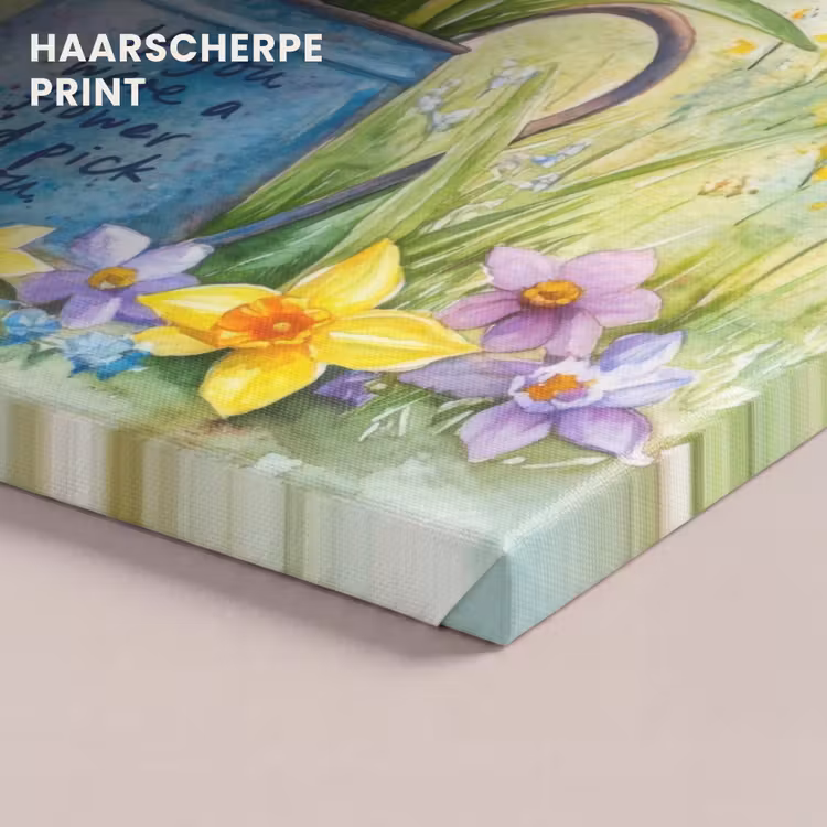 Canvas schilderij - Lavendelbloemen - Quote - Gieter — 5