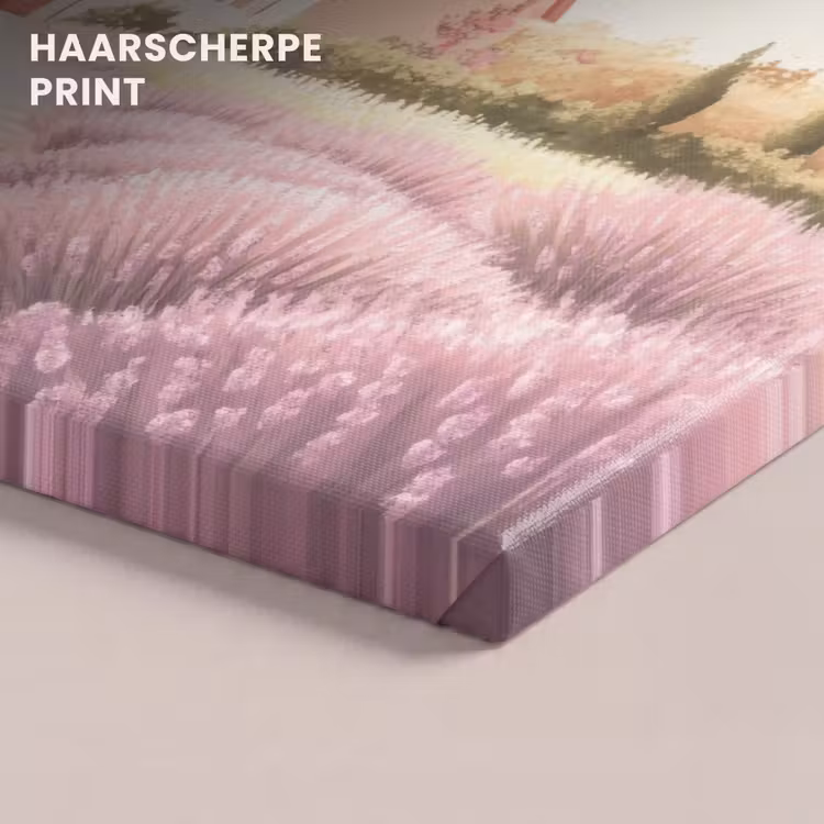 Canvas schilderij - Lavendelveld - Huis - Paars — 5