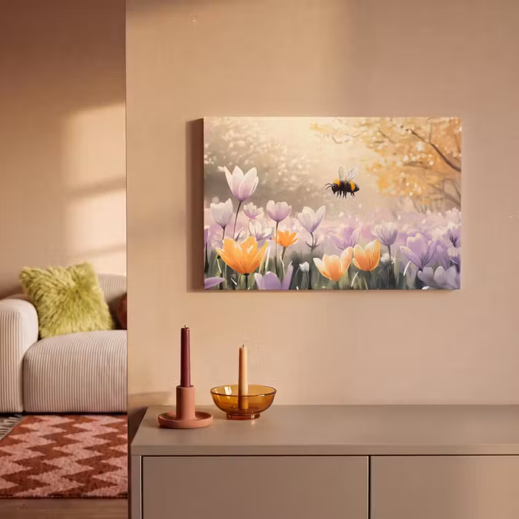 Canvas schilderij - Viooltjes - bij - Zonlicht — 2