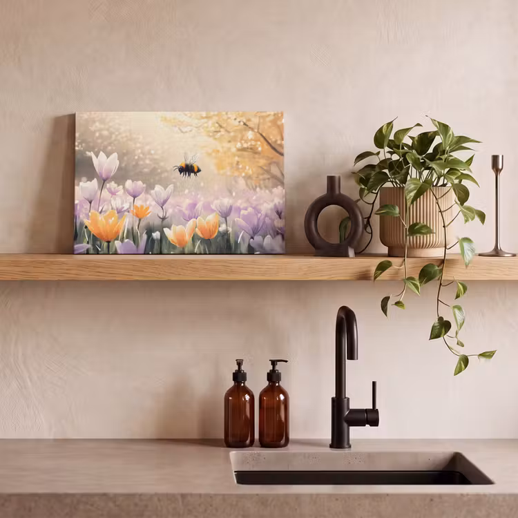 Canvas schilderij - Viooltjes - bij - Zonlicht — 4