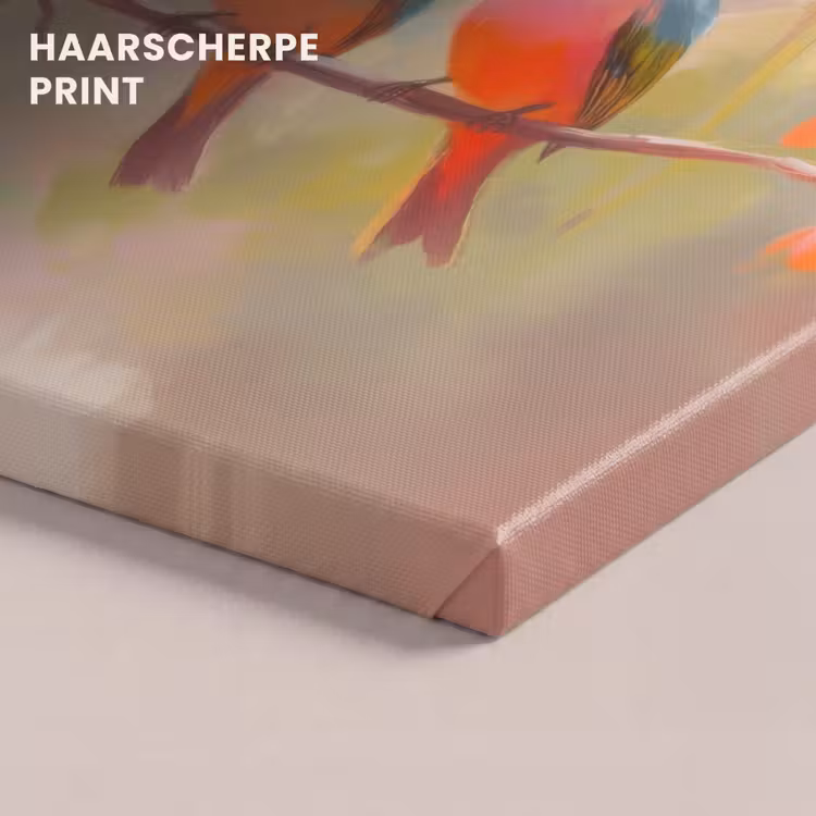 Canvas schilderij - Vogels - Tak - Quote - Roze — 5