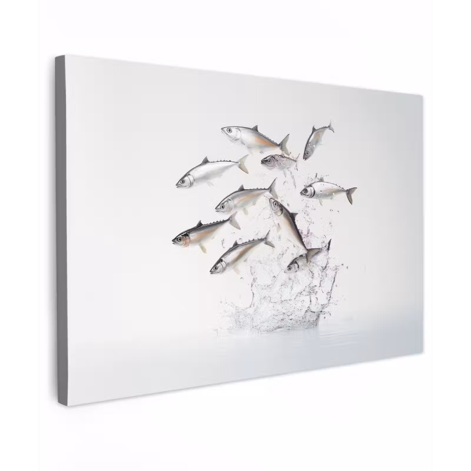 Canvas schilderij - Vissen - Water - Wit — 1