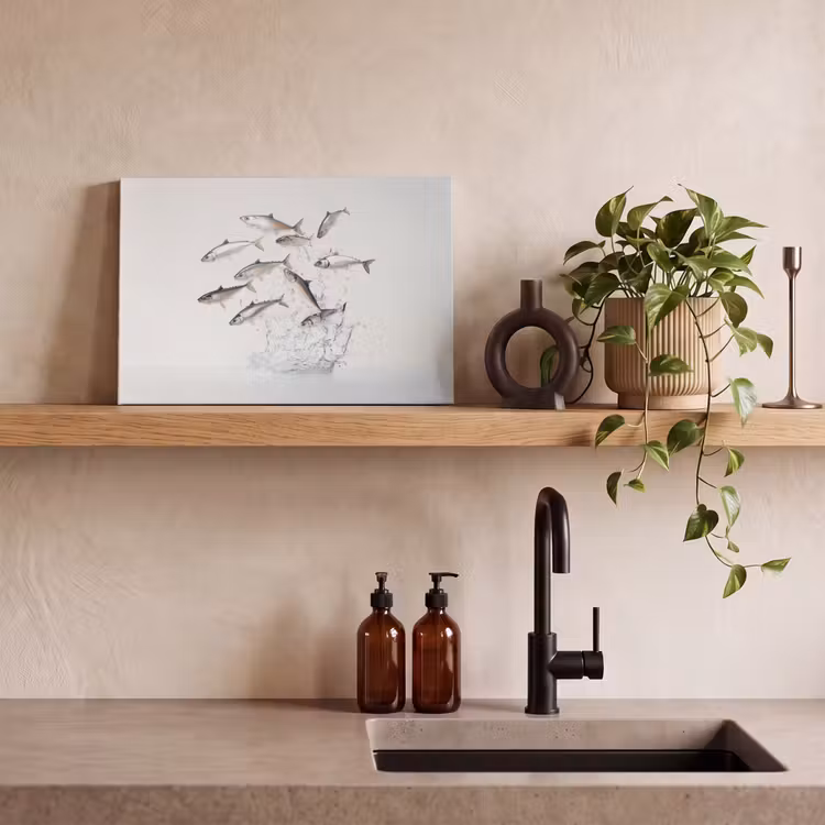 Canvas schilderij - Vissen - Water - Wit — 4