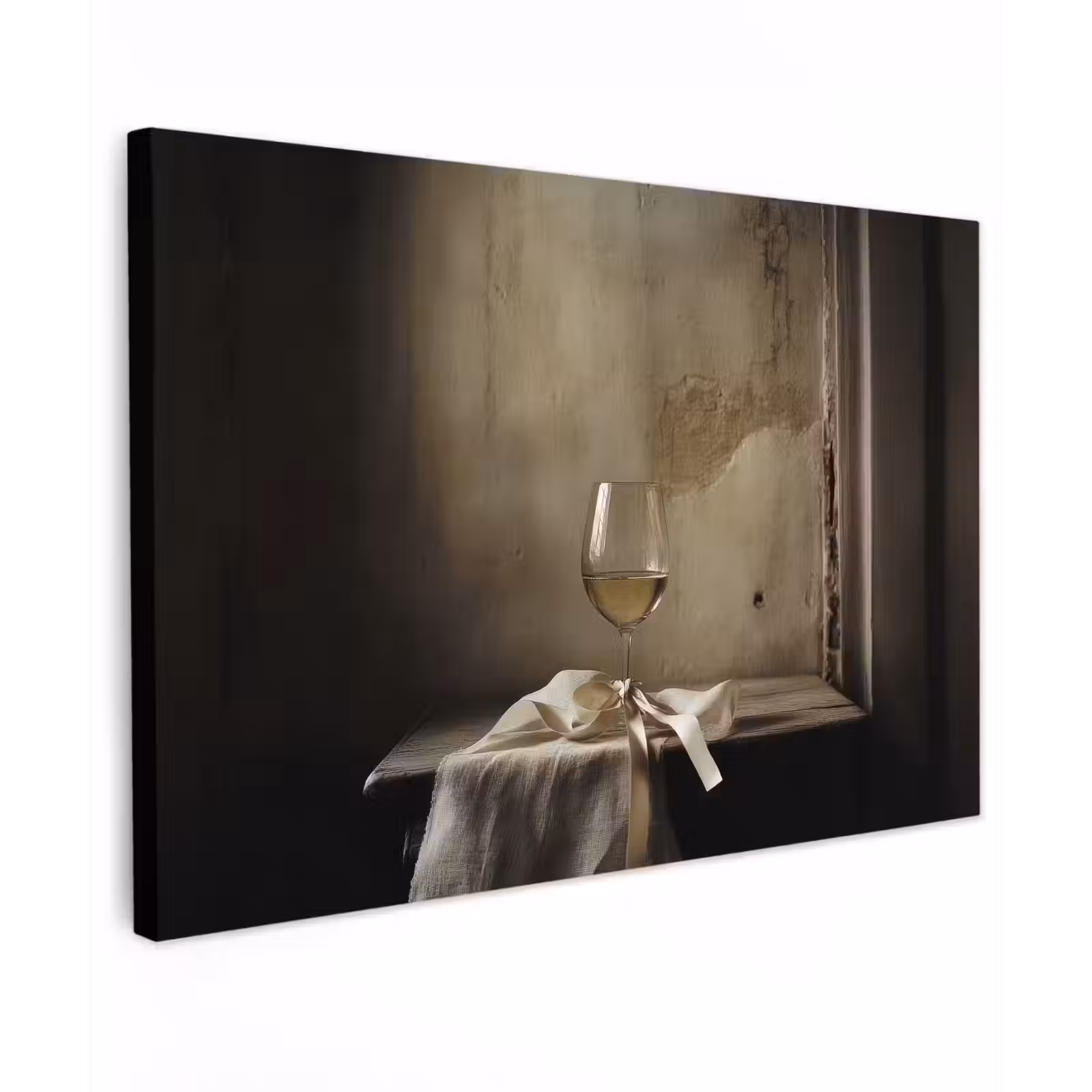 Canvas schilderij - Strik - Beige - Witte - Wijn — 1