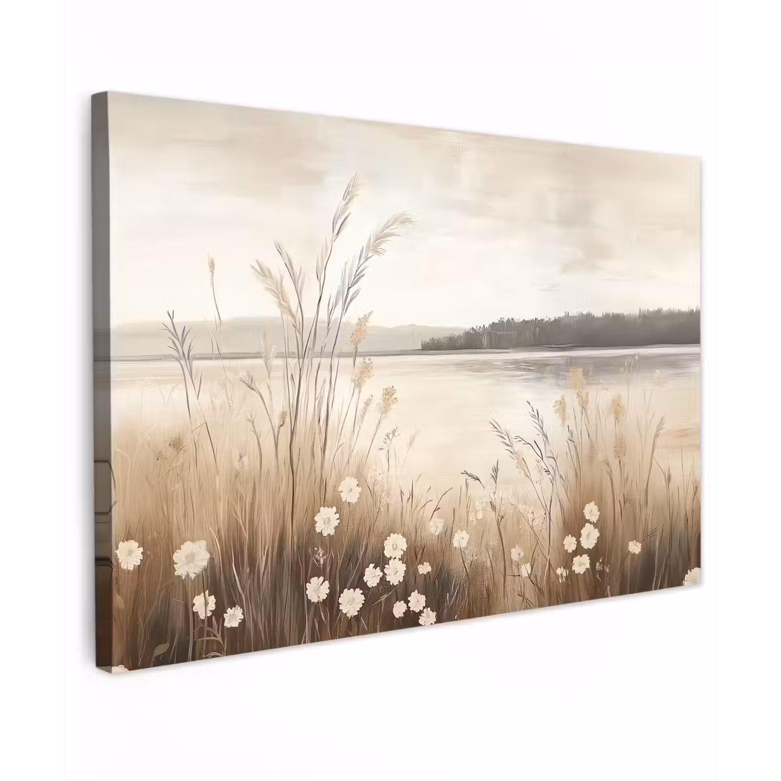 Canvas schilderij - Meer - Water - Natuur - Beige — 1