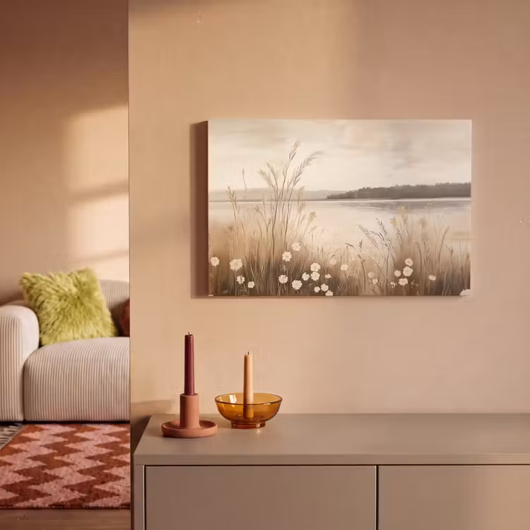 Canvas schilderij - Meer - Water - Natuur - Beige — 2
