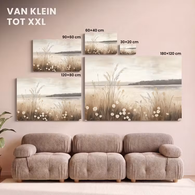 Canvas schilderij - Meer - Water - Natuur - Beige — 8