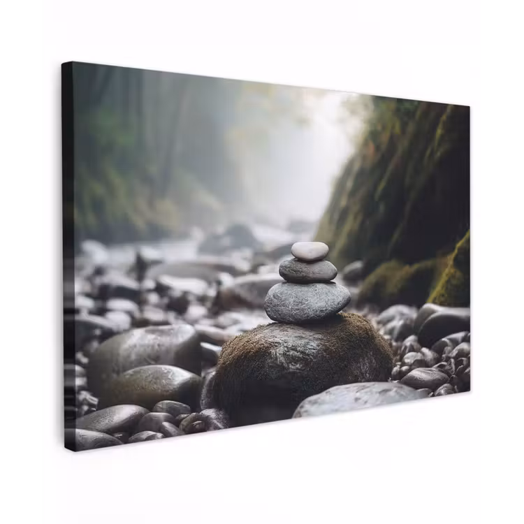 Canvas schilderij - Stenen - Stapel - Natuur — 1