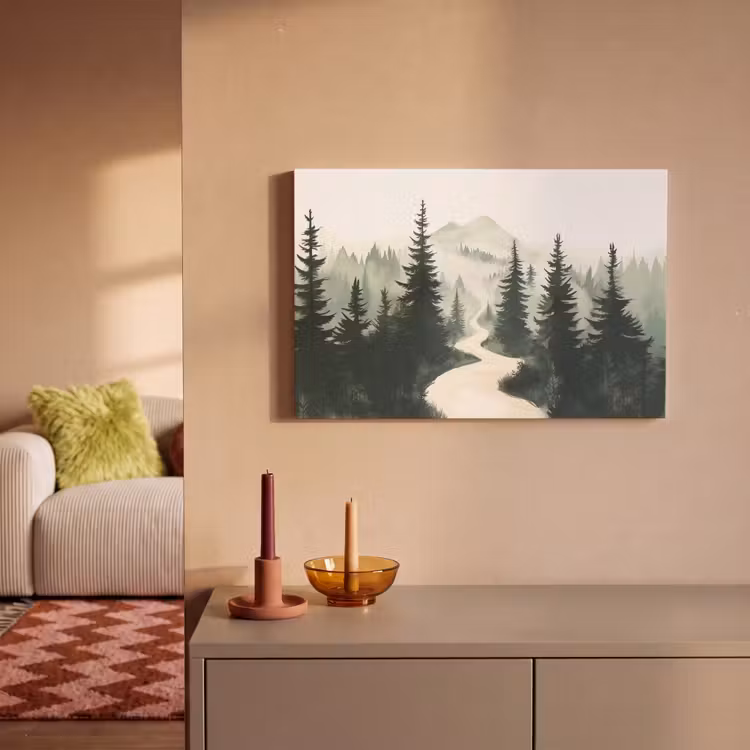 Canvas schilderij - Pad - Bomen - Bos - Illustratie — 2