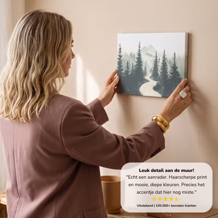 Canvas schilderij - Pad - Bomen - Bos - Illustratie — 3