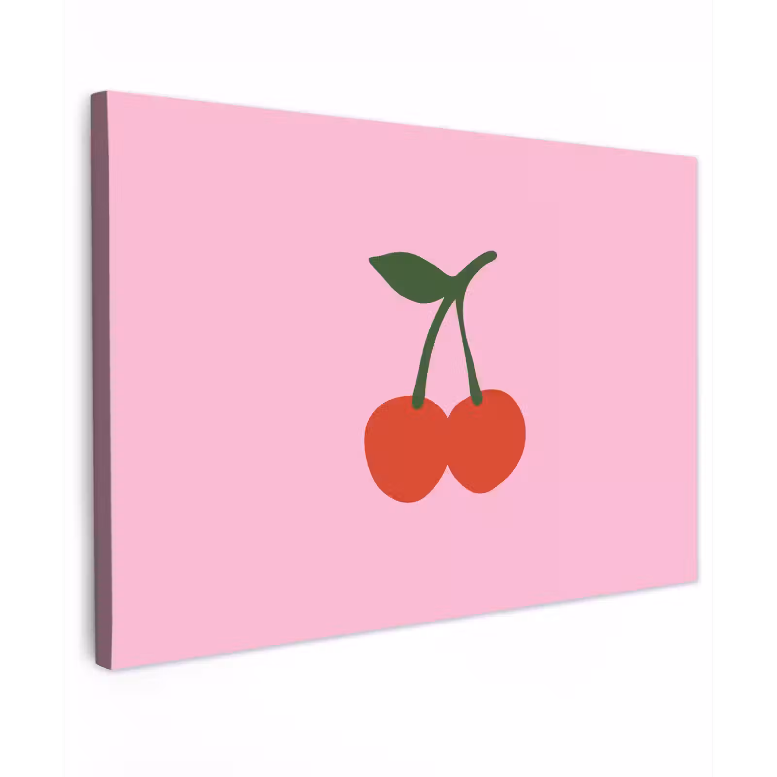 Canvas schilderij - Kersen - Roze - Illustratie — 1