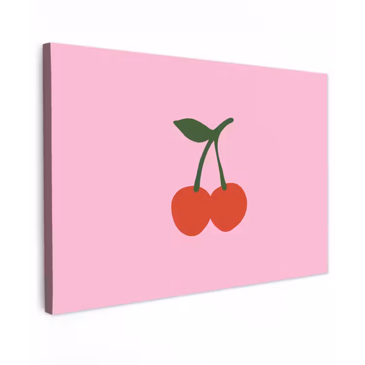 Canvas schilderij - Kersen - Roze - Illustratie — 1